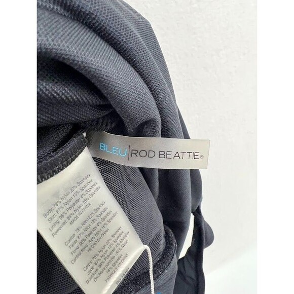 Bleu Rod Beattie Knotted Tank Top 1 Piece Skirted Swimsuit RB15101 Black  Sz 22W - Picture 4 of 7